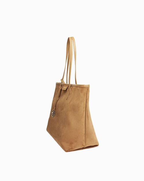 Borsa a spalla testa di moro con ciondolo dorato, CAMEL