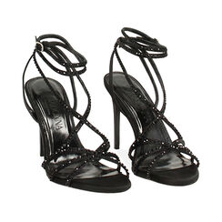 Sandales noires avec pierres talon 9,6 cm, Primadonna, 272128701RPNENE035, 003 preview