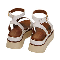 Sandali bianchi, zeppa 4,5 cm, Primadonna, 214995762EPBIAN035, 003 preview