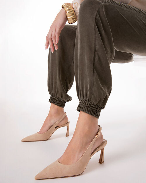 Zapato de sal&oacute;n beige tac&oacute;n 7,5 cm, BEIGE