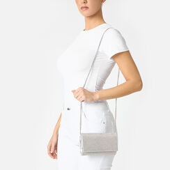 Pochette femme argent en laminé avec pierres, Primadonna, 255108825LPARGEUNI, 002a