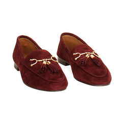 Mocasines burdeos de gamuza con suela de goma, Primadonna, 26N108006CMBORD036, 003 preview