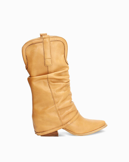 CHAUSSURES POUR FEMMES BOTTE PEAU COGN, COGNAC