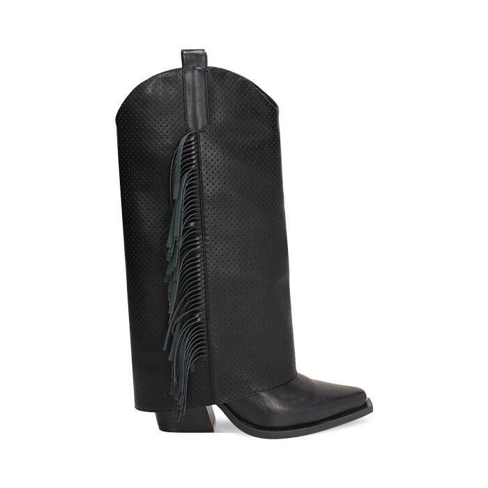 Botas texanas negras tac&oacute;n 8 cm, Zapatos, 27P685601EPNERO035