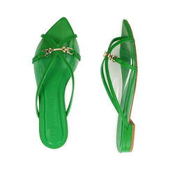 Sandali flat verdi in pvc, Primadonna, 192114103EPVERD036, 003 preview