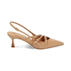 Décolleté slingback nude in vernice, tacco 6 cm, Primadonna, 232118220VENUDE036, 001 preview