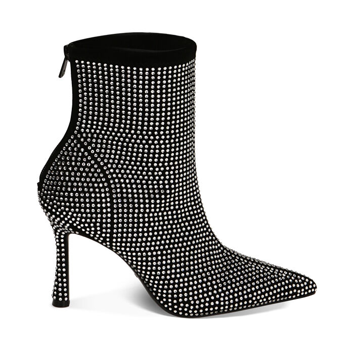 Stivaletti donna con strass argento tacco 10 cm Primadonna