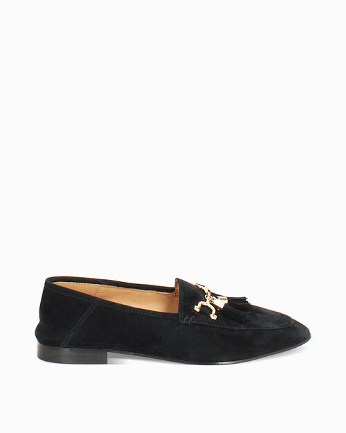WOMEN SHOES MOCASSINS SUEDE NERO, BLACK
