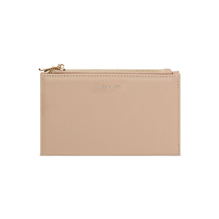 Portafoglio donna beige a cerniera, Primadonna, 255101005EPBEIGUNI