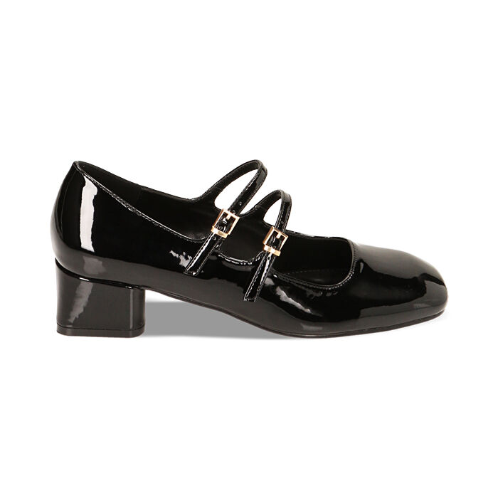 Décolleté nere in vernice, tacco 4 cm, Primadonna, 224907902VENERO036