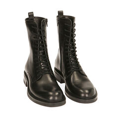 Anfibi classici neri in pelle, Primadonna, 20N406606PENERO036, 002a