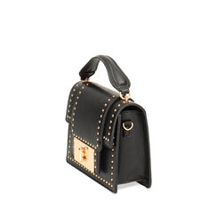 Mini bag nera con borchiette oro, Promozioni, 245125880EPNEROUNI, 002a