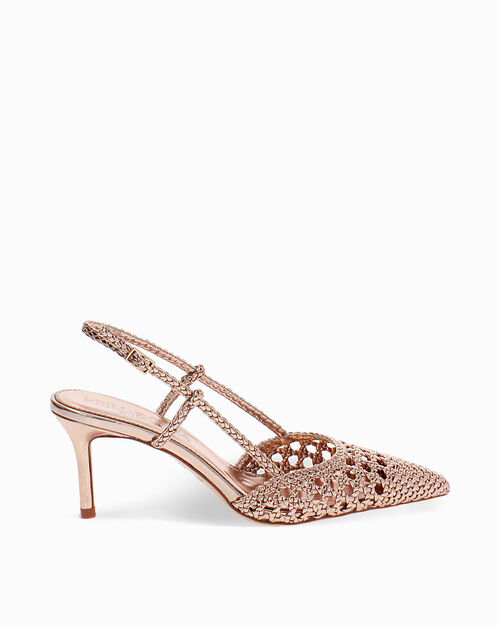 D&eacute;collet&eacute; slingback rosa-oro tacco 7 cm, MULTI COLOR