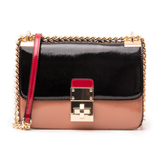 Borsa multicolor in vernice,