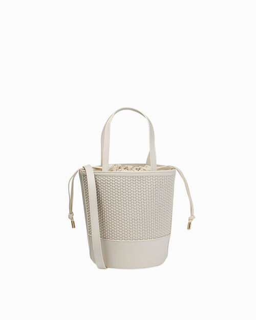 Borsa a mano panna con tracolla removibile, CREAM