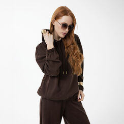 Sweat-shirt marron fonc&eacute; urban chic, Primadonna, 27C925602TSMOROM, 002a