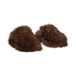 Pantofole marroni in pelo sintetico con suola in gomma, Primadonna, 264753201FUMARR037, 003 preview