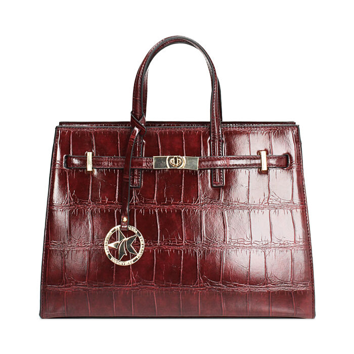 Sac à main bordeaux avec bandoulière, Primadonna, 265731833CCBORDUNI
