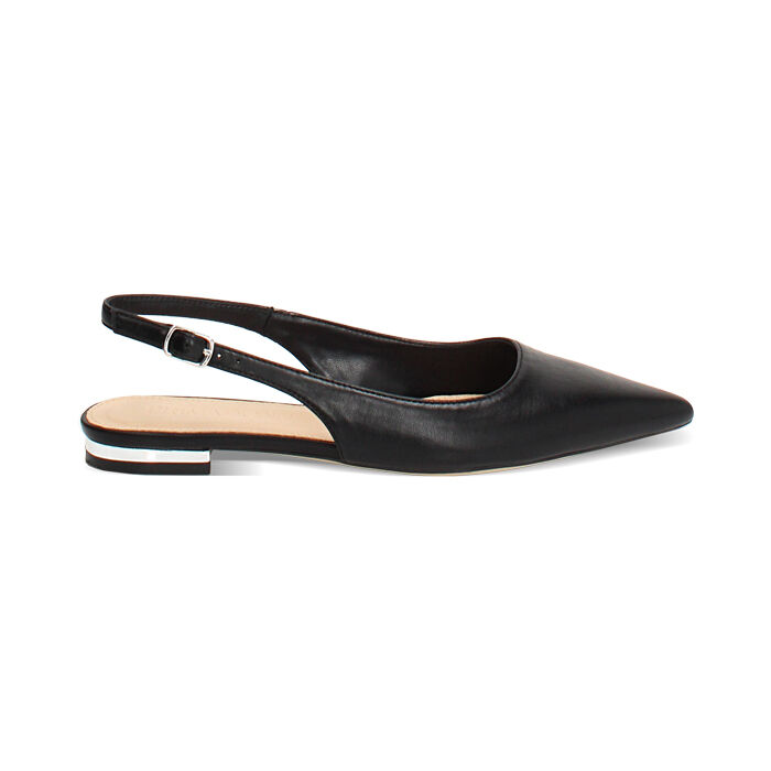 Bailarinas destalonadas negras elegantes, Zapatos, 274906001EPNERO035