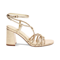 Sandali con tacco oro scintillanti 8 cm, Primadonna, 27M748554LMOROG035, 001 preview