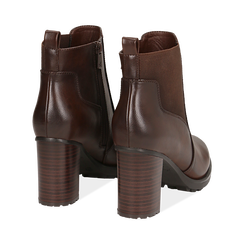 Chelsea boots cuoio in eco-pelle, tacco 8,5 cm , Scarpe, 143066110EPCUOI036, 004 preview