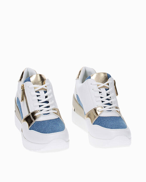 Sneakers jeans, zeppa 7 cm, JEANS