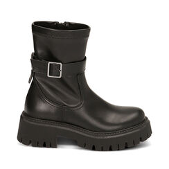 Stivaletti biker neri soft, tacco 5,5 cm, Primadonna, 220614820EPNERO036, 001a
