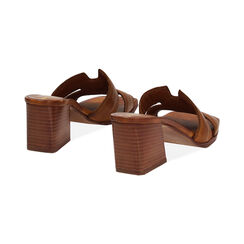 Mules open toe cognac in pelle tacco 7 cm, Primadonna, 277253416PECOGN035, 003 preview