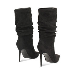 Bottines noires en microfibre avec talon de 10 cm, Primadonna, 262104527MFNERO036, 004 preview
