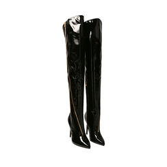 Cuissardes noires en naplack, talon 10,5 cm , Special Price, 202118622NPNERO036, 002a