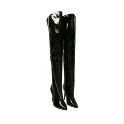 Stivali overknee neri in naplack, tacco 10,5 cm, Primadonna, 202118622NPNERO036, 002a