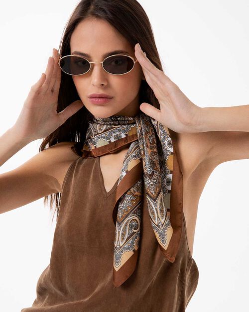 ACCESSORIES FOULARD FABRIC MUCN, MULTICOLOR-RED