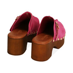 Clogs fucsia in camoscio, tacco 6 cm , Primadonna, 194305215CMFUCS035, 003 preview