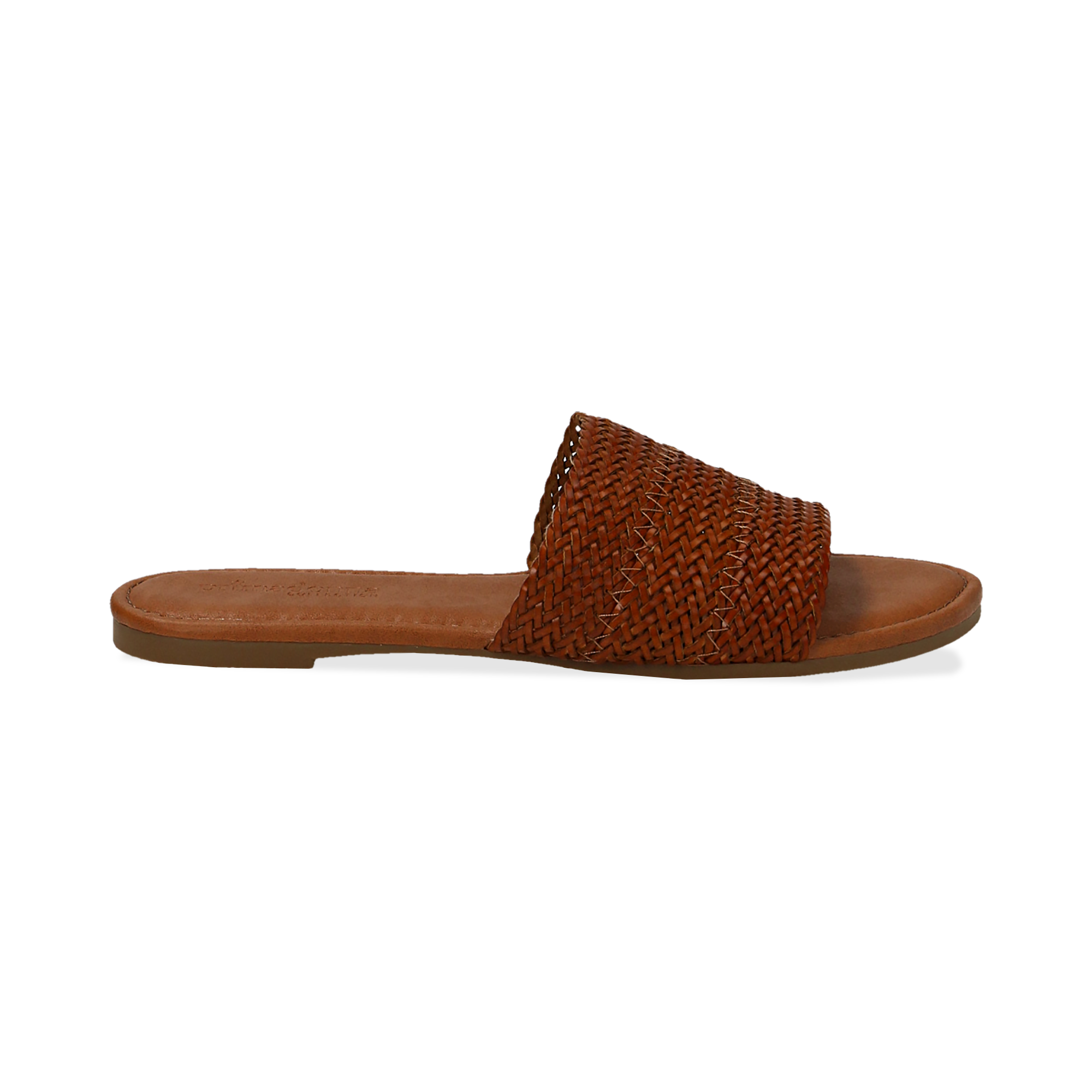 Mules flat cuoio in eco-pelle intrecciata donna | Primadonna Collection