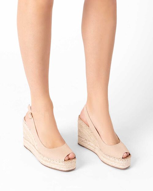 CALZATURA ZEPPA CANVAS BEIG, 