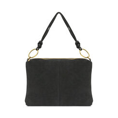 Borsa a spalla nera in camoscio, Primadonna, 260803696CMNEROUNI, 004 preview