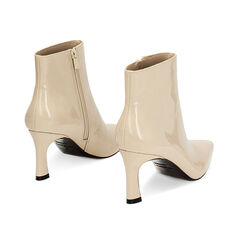 Tronchetto panna in vernice, tacco 7,5 cm, Primadonna, 244943603NPPANN036, 003 preview