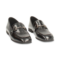 Mocassini neri lucidi con suola in gomma, Primadonna, 264963511EUNERO037, 003 preview