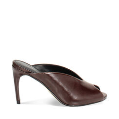 Mules open toe testa di moro con tacco 8,7 cm, Primadonna, 26M707009EUMORO036, 001a