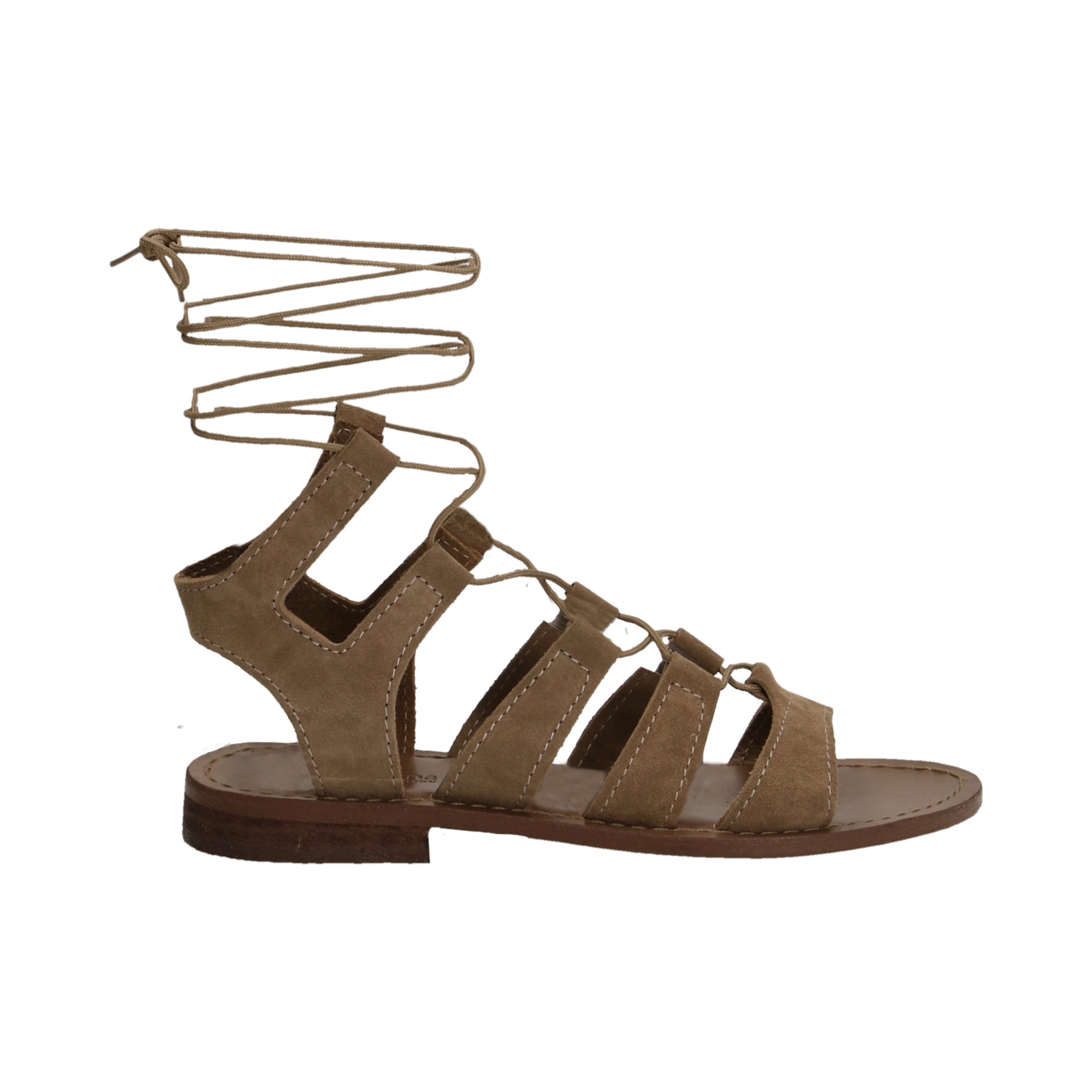 Sandalo gladiator taupe in camoscio donna | Primadonna Collection
