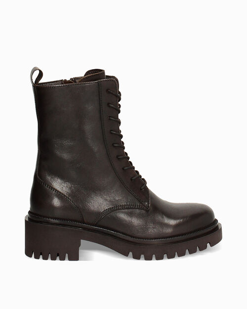 Dark brown ankle boots with 5.7 cm heel, DK BROWN