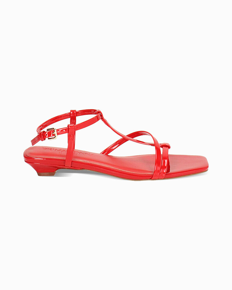 Sandalo donna rosso basso con t-bar image number null
