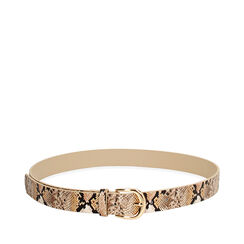 Ceinture femme beige serpent simple, Primadonna, 25B413710PTBEIGUNI, 001a
