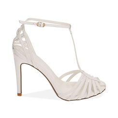 Sandali cage bianchi, tacco 10 cm , ULTIME OCCASIONI, 192174226EPBIAN036, 001 preview