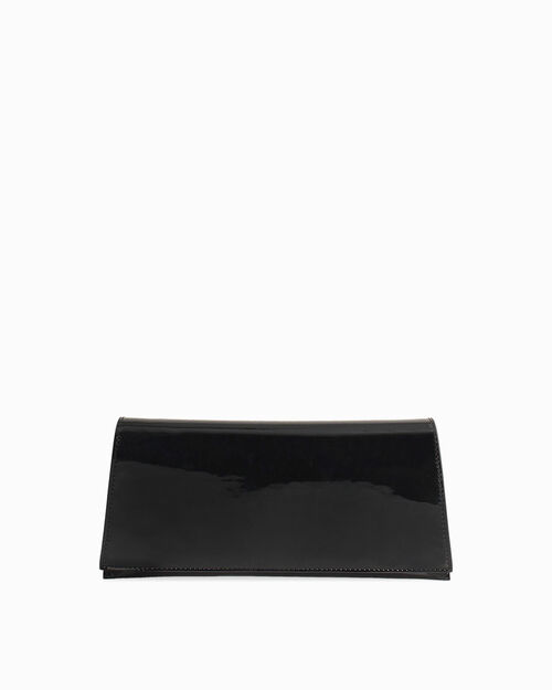 Pochette nera con tracolla removibile, NERO