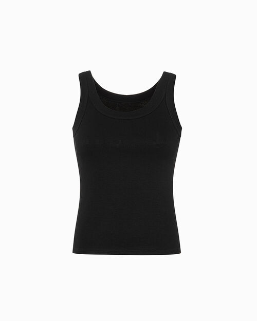 Camiseta sin mangas negra elegante, BLACK