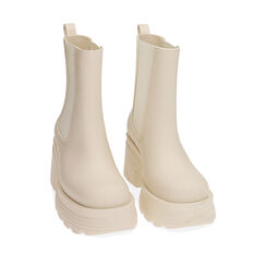Chelsea boots de pluie blanc cassé en pvc , Primadonna, 200901002PVPANN035, 002a