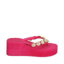 Ciabatte infradito fucsia in pvc, zeppa 5 cm , 19J100139PVFUCS037, 001a