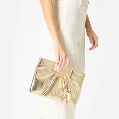 Pochette femme or en laminé, Primadonna, 255126258LMOROGUNI, 002a