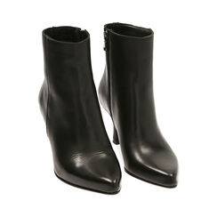 Ankle boots neri in pelle, tacco 8 cm , SPECIAL WEEK, 18L650050PENERO035, 002 preview